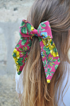 Barrette noeud - rouge foncé